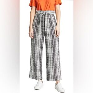 Alice and Olivia Black and White Plaid Wide Leg Pants sz 10